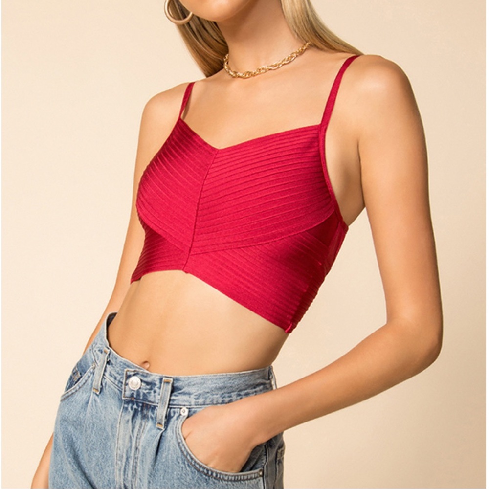 ⚡️ SUPERDOWN Red Bandage Top
